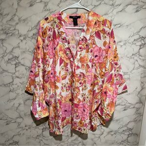 SMYTHE Bat Wings Pink Floral Jacket Blouse